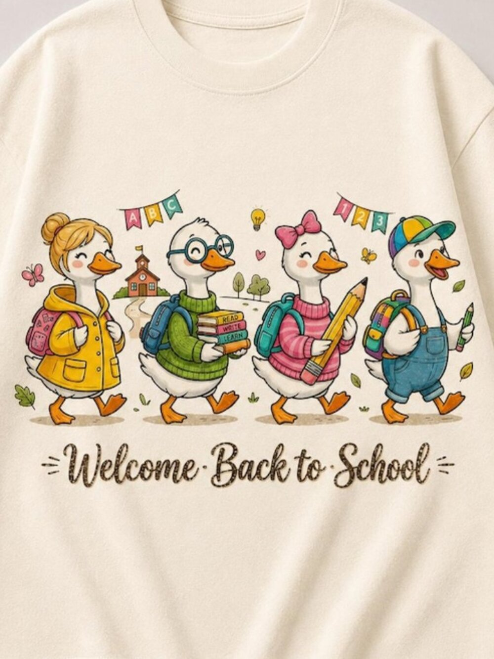 Welcome Back to School Duck Shirt – Cute Teacher Tee - Picture 2 of 4